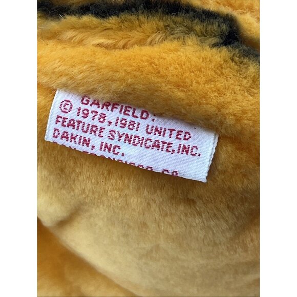 Vintage Garfield Cat Plush Stuffed Animal W/ straw hat Hawaiian Dakin 1978,1981 - Picture 7 of 13